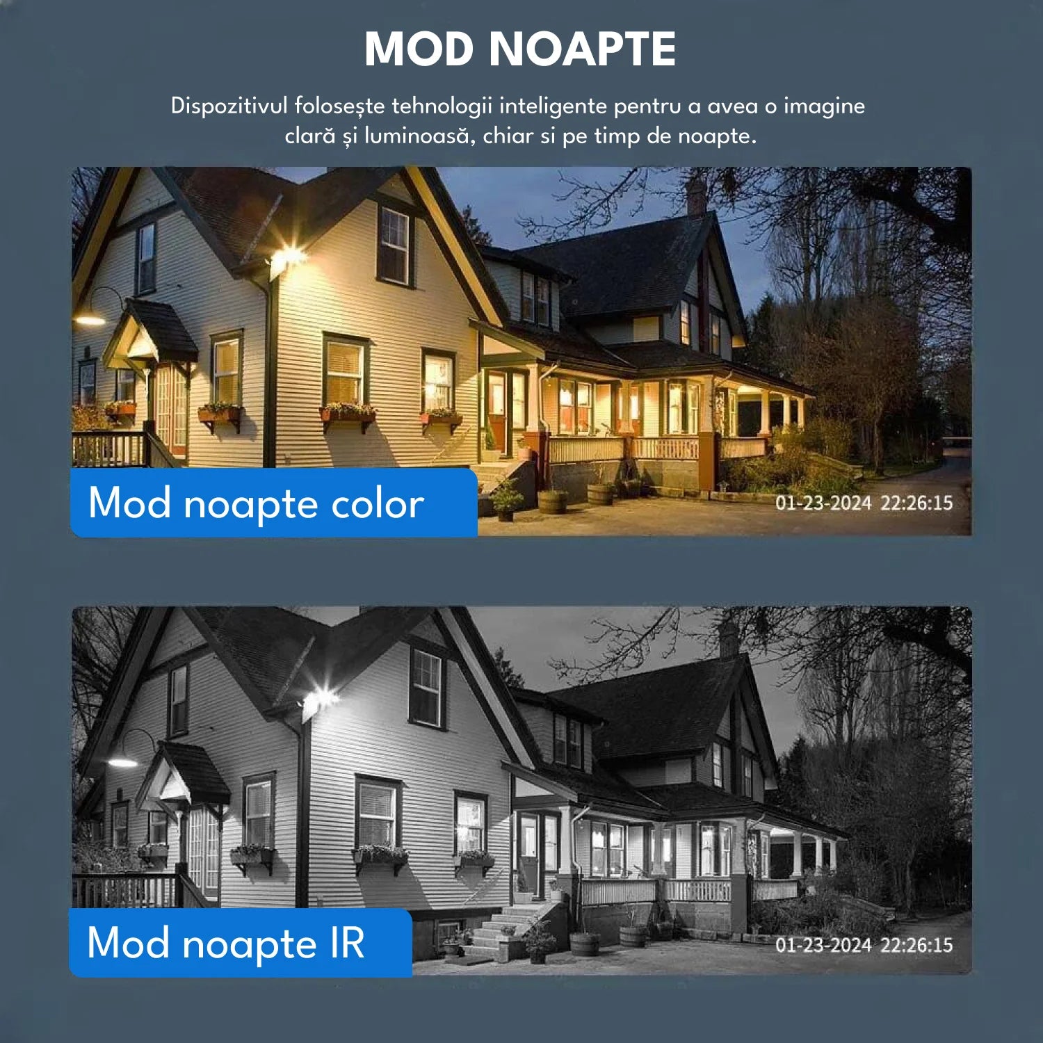 Camera de Supraveghere Dubla IP 4K Ultra HD 5MP, Zoom optic 10X, 360°, Rezistenta la apa