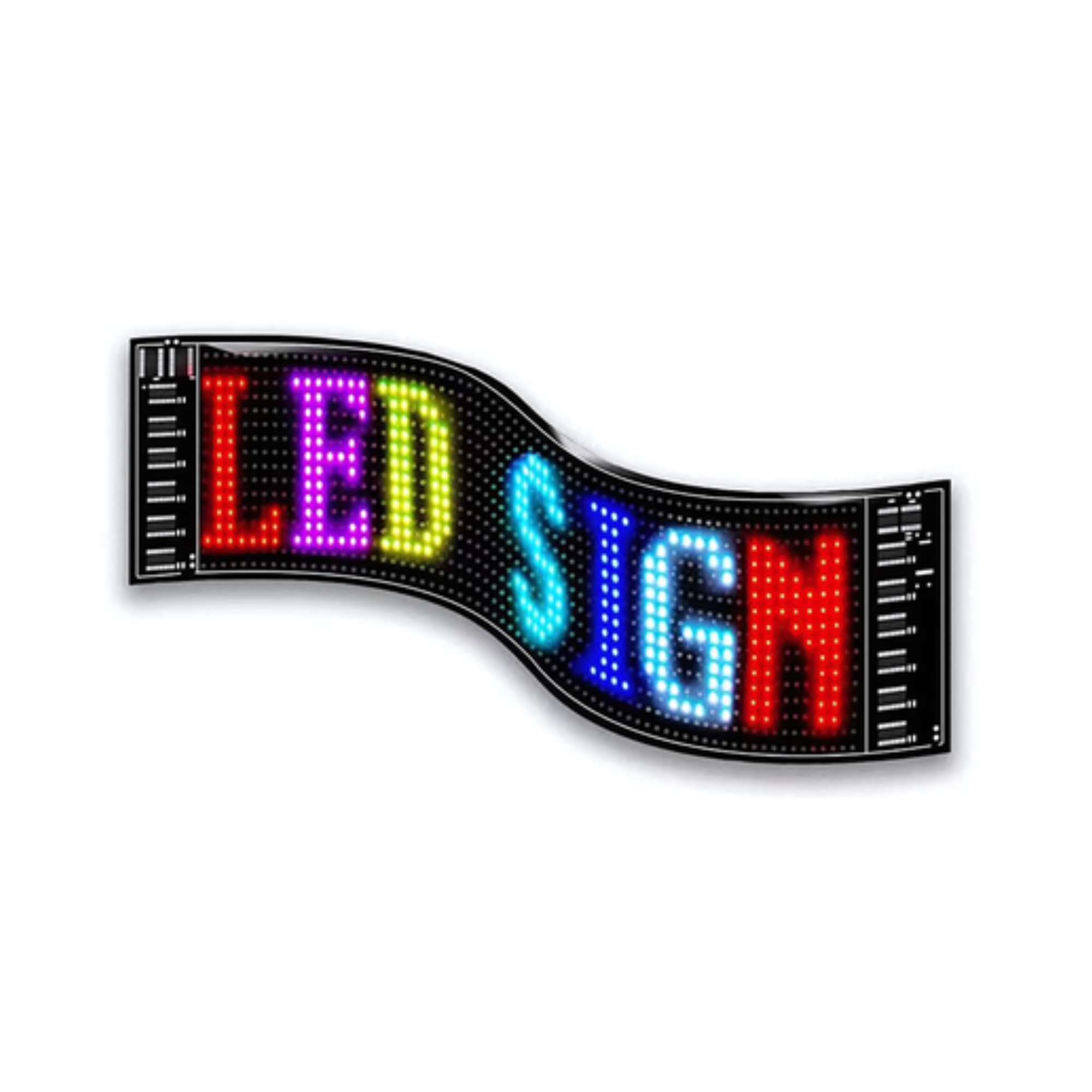 Ecran LED Flexibil RGB 37x9 cm – Control Aplicație iPixel, IP66, 1024 LED-uri, Mesaje & Animații Personalizate