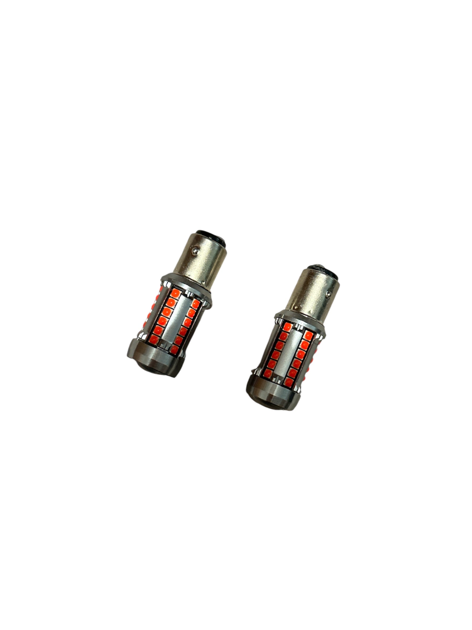 Becuri LED Dublu Filament Poziție și Stop Roșii 39SMD 1157 cu Lupă 9-36V- Set 2 buc