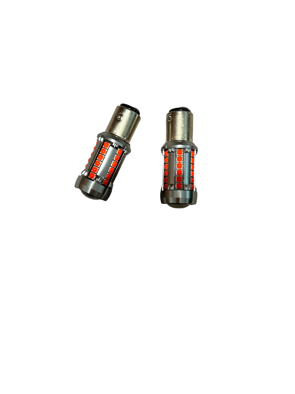 Becuri LED Dublu Filament Poziție și Stop Roșii 39SMD 1157 cu Lupă 9-36V- Set 2 buc