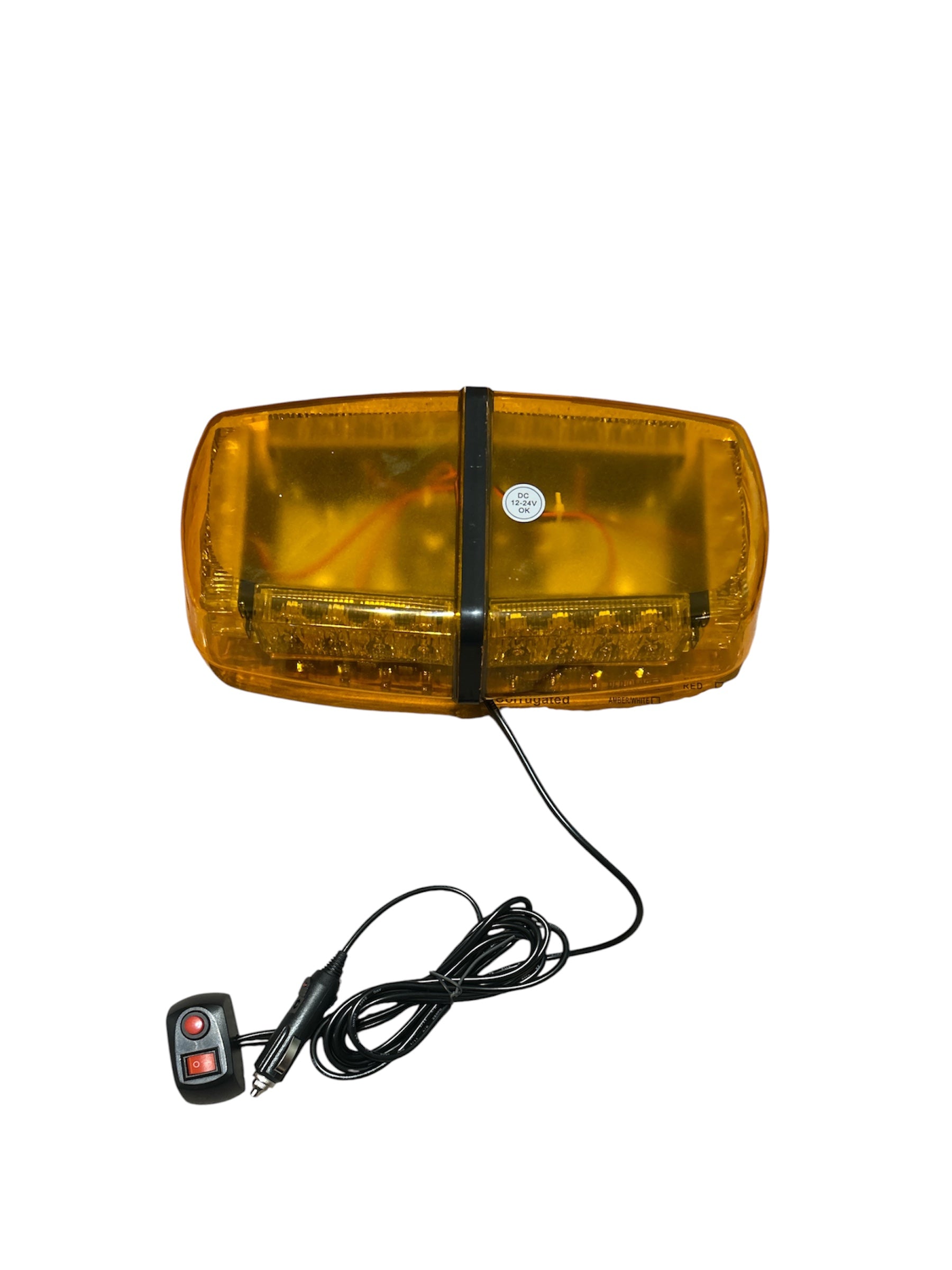 Girofar LED cu Magnet Sticlă Portocalie 24W - 9-24V IP65