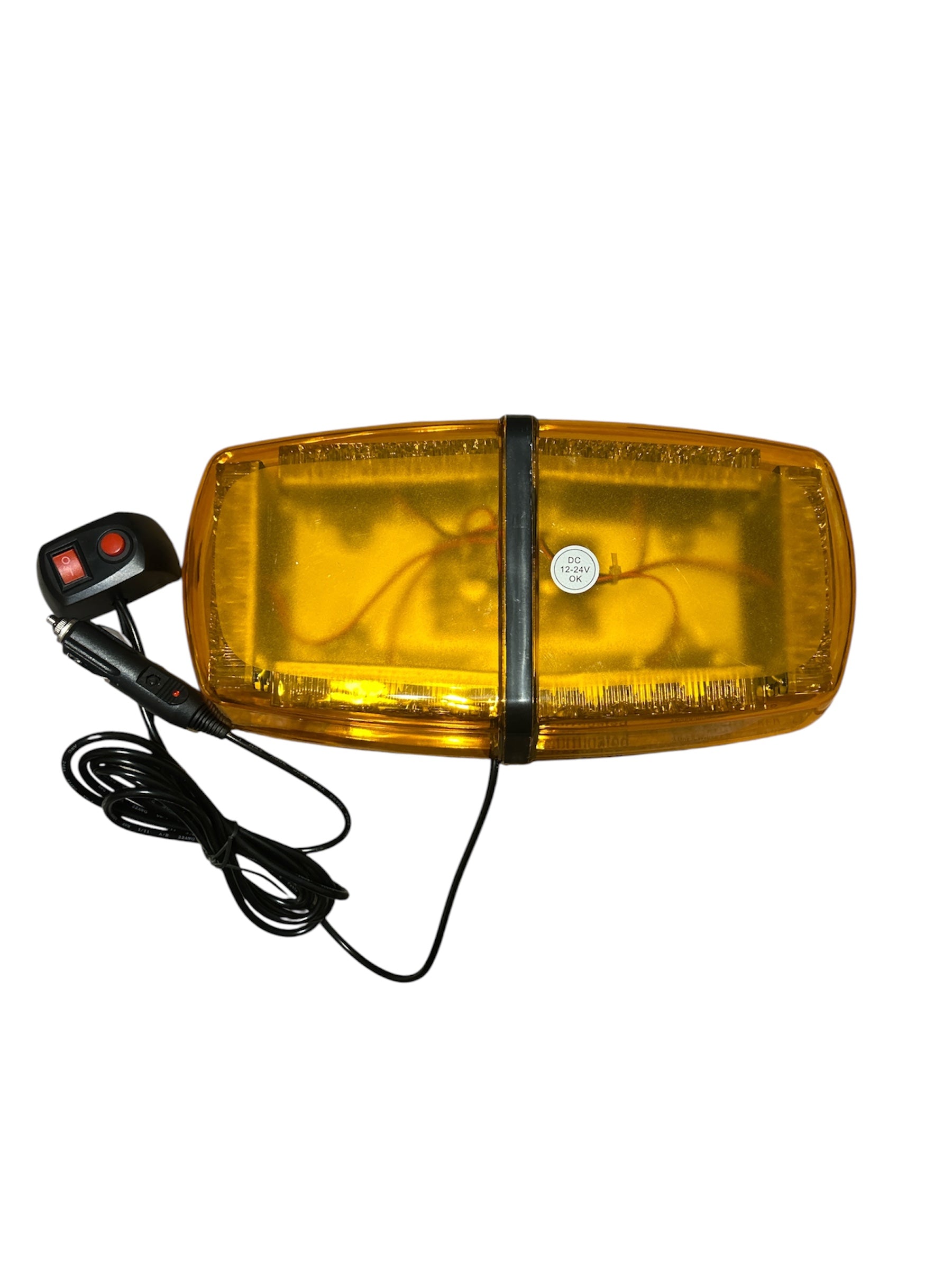 Girofar LED cu Magnet Sticlă Portocalie 24W - 9-24V IP65