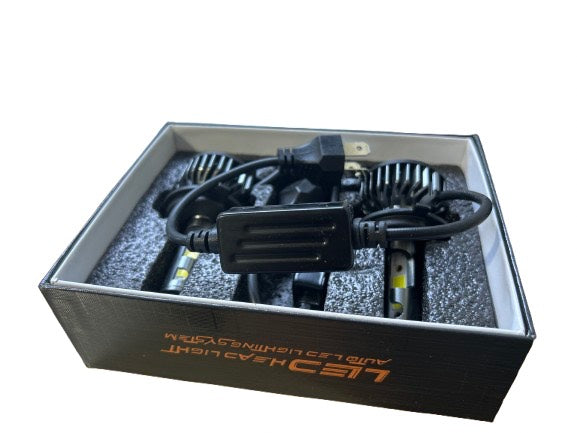 Set 2 becuri H4 100W 6000K Alb Rece cu ventilator, IP67, 30.000 ore