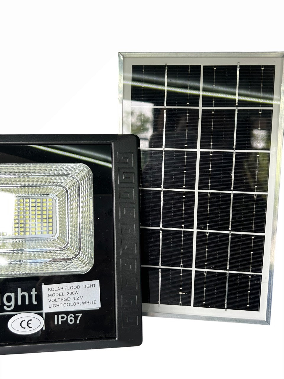 Proiector Solar 200W cu Telecomandă - IP67, Panou Fotovoltaic, Autonomie 10-12h