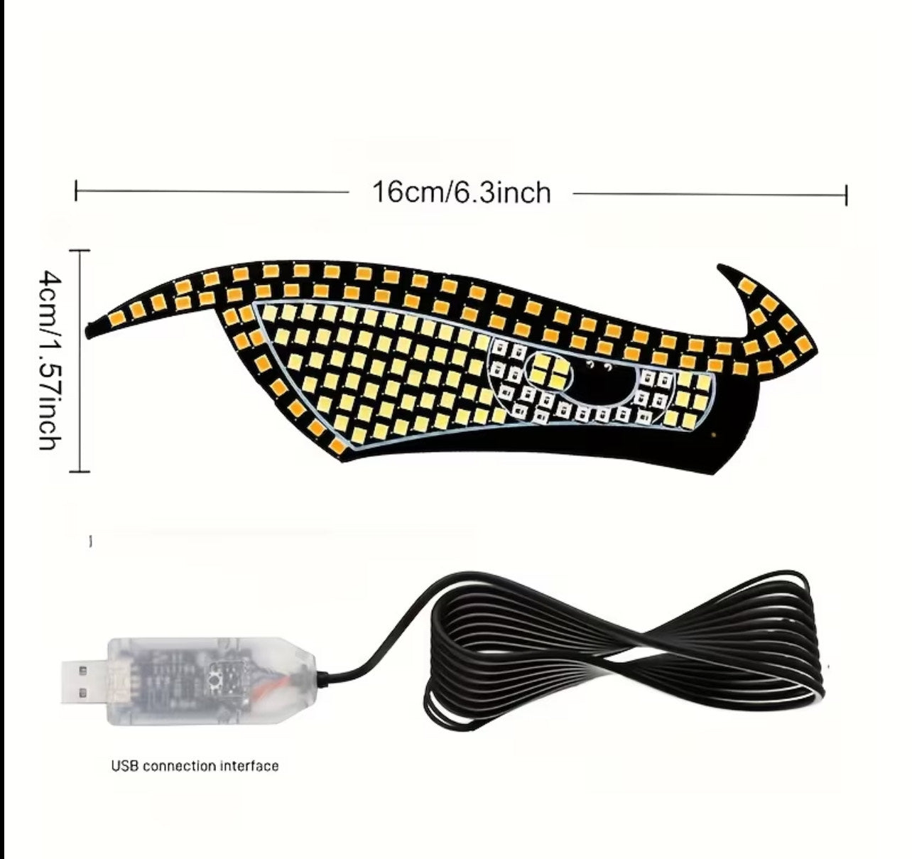 Lampa auto LED Devil's Eye, 11 moduri iluminare, USB, decorativă