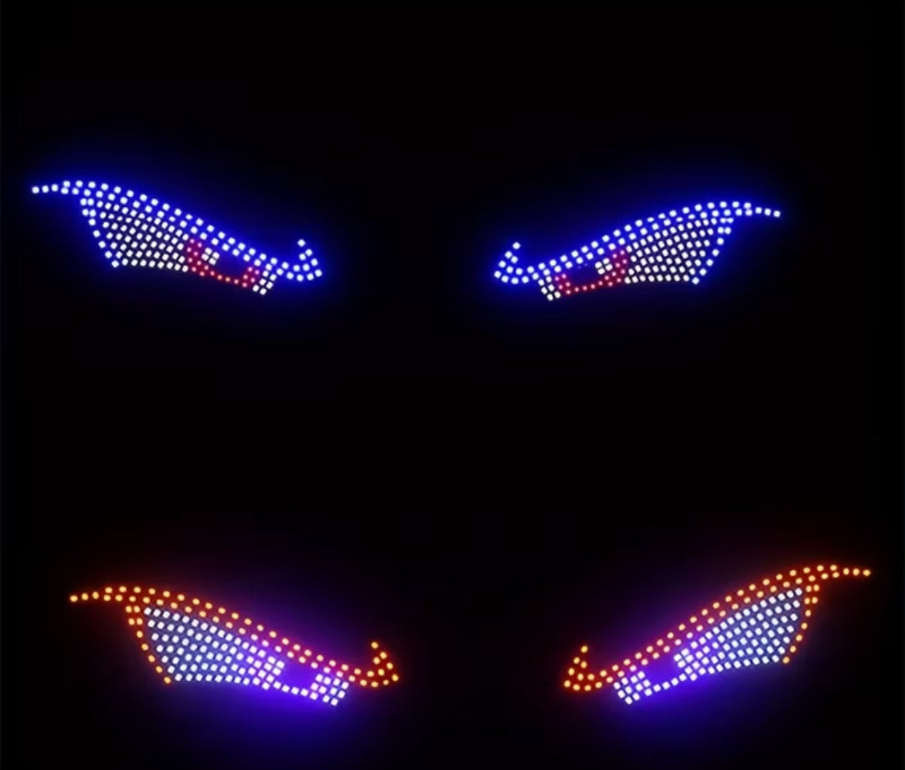 Lampa auto LED Devil's Eye, 11 moduri iluminare, USB, decorativă