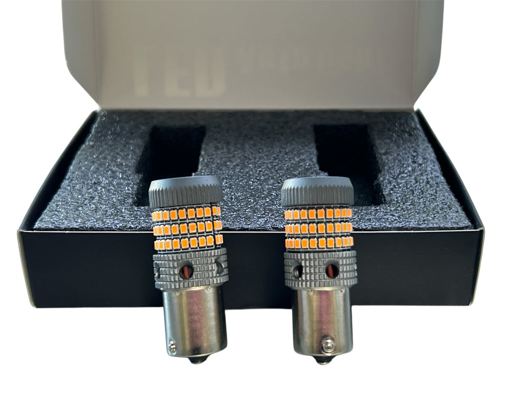 Set Becuri LED Canbus 1156 P21W, 144 LED-uri, lumina alba, consum redus de energie