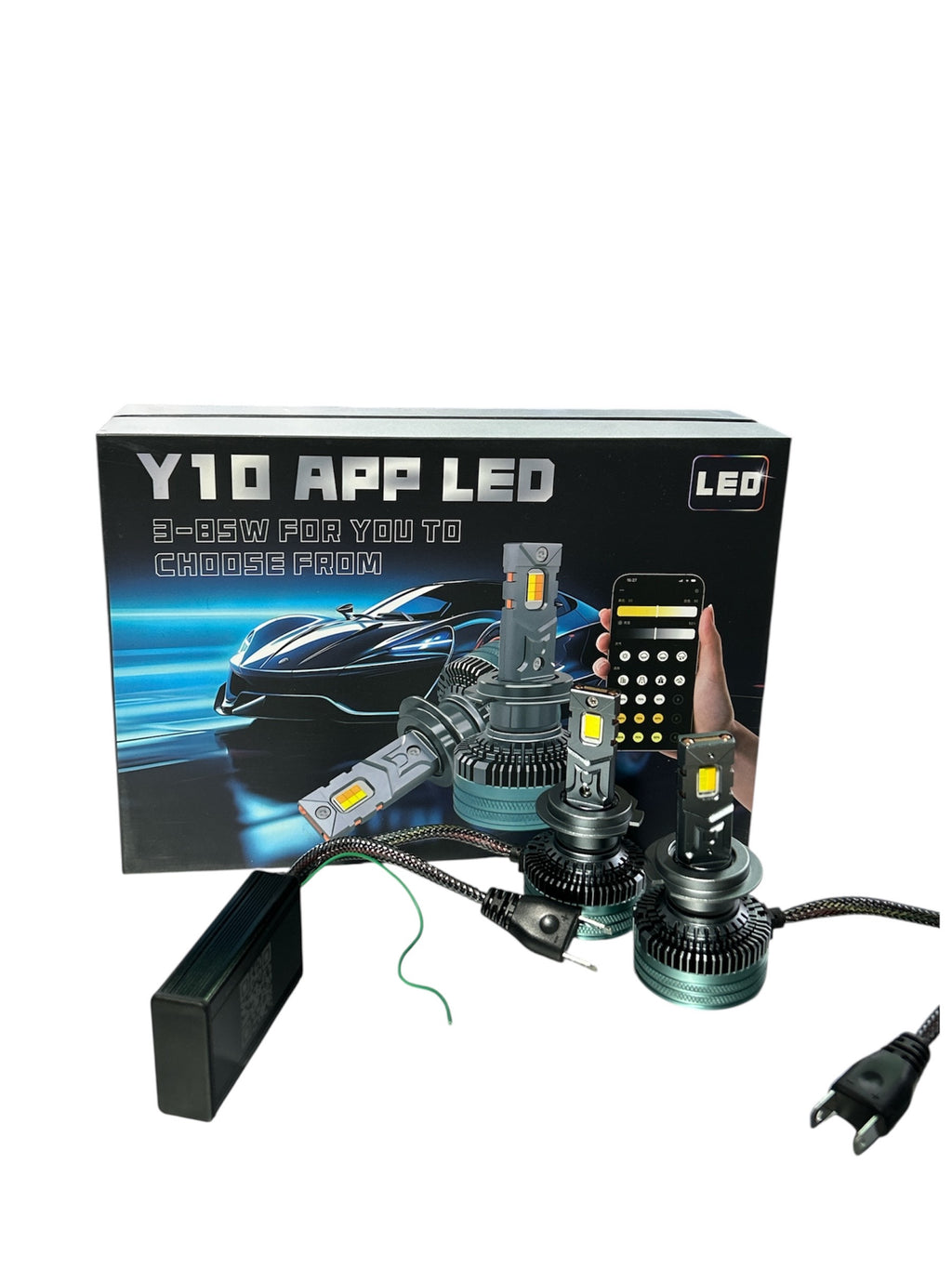 Set becuri led H7, culoare Galben/Alb, 300W, control prin aplicatie Desigilat