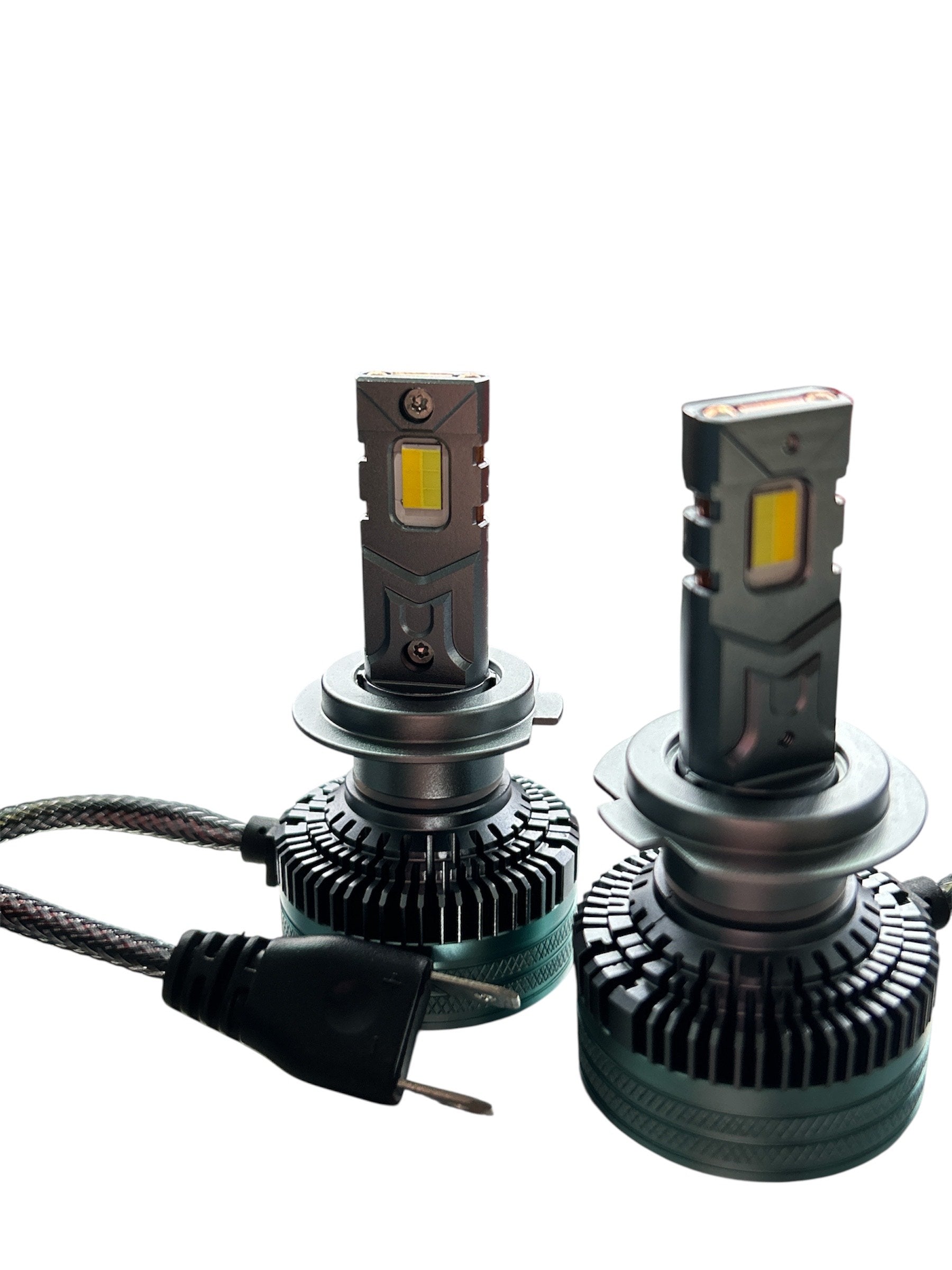 Set becuri led H7, culoare Galben/Alb, 300W, control prin aplicatie