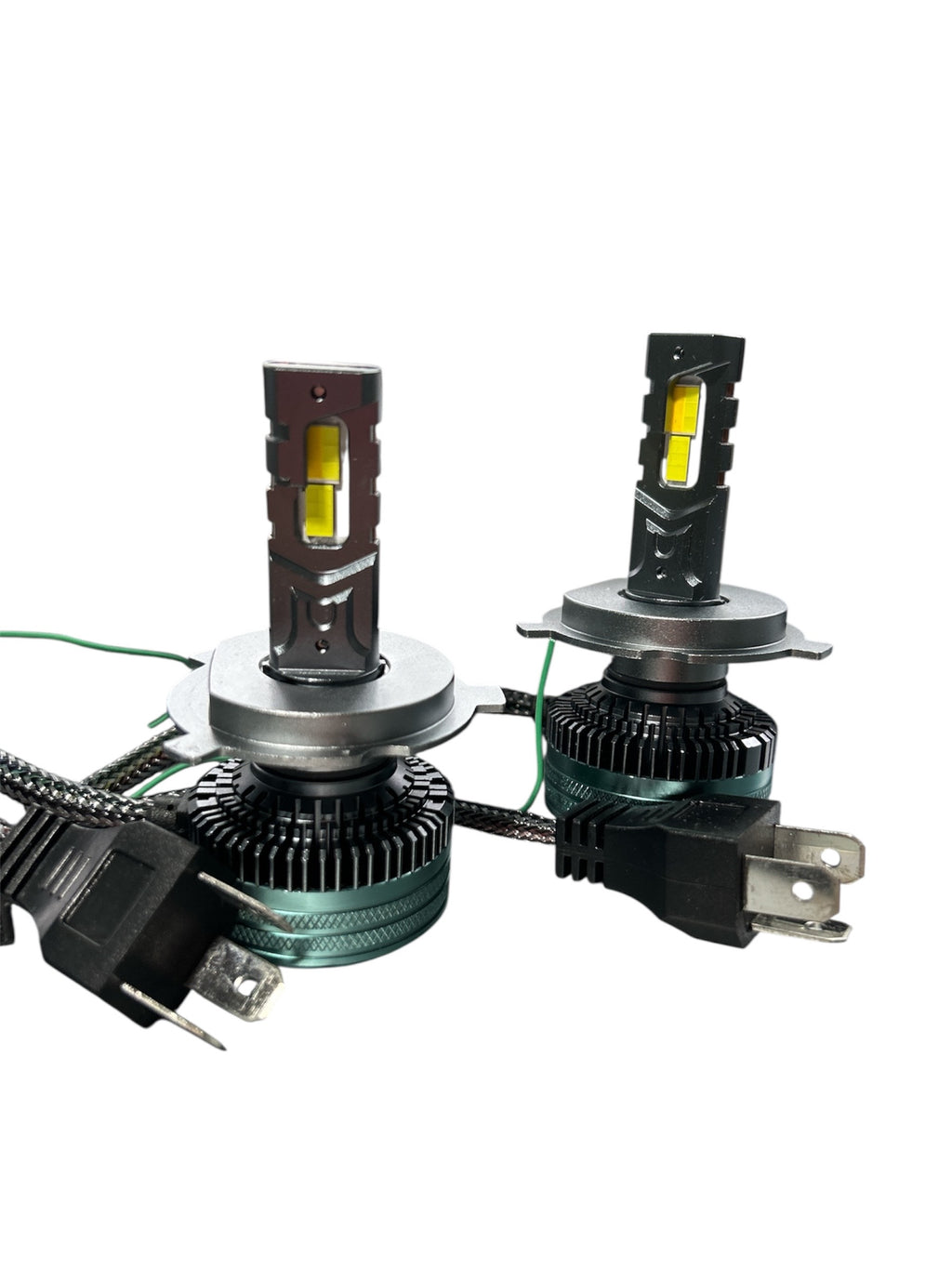 Set becuri LED auto H4, 300W, 35.000 lumeni, galben/alb, control prin aplicație