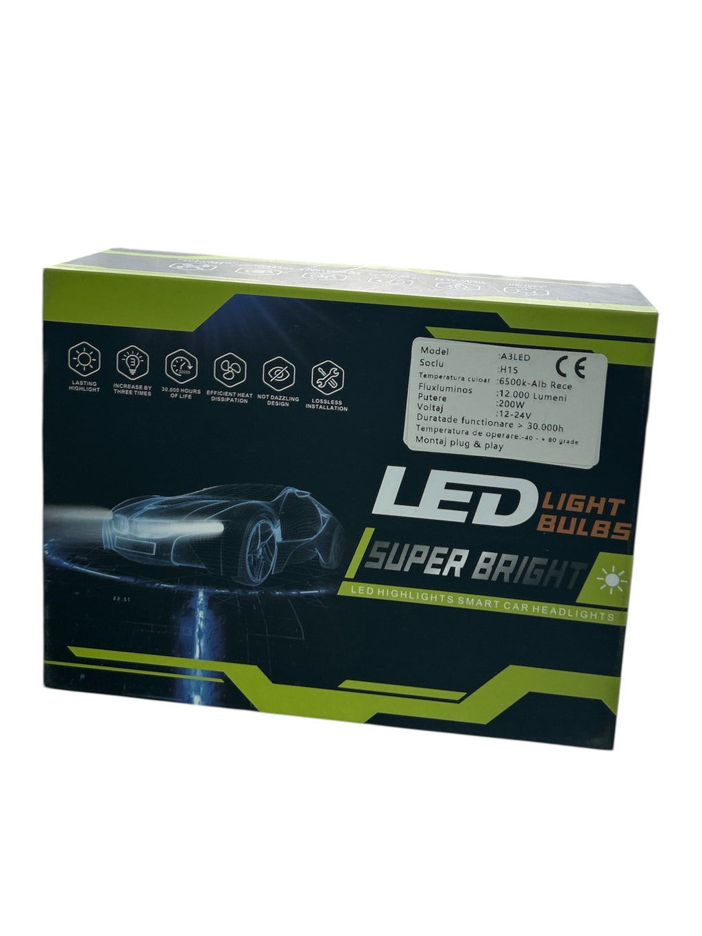 Set Becuri LED H15 120W 9-24V 20.000 Lumeni 6500K