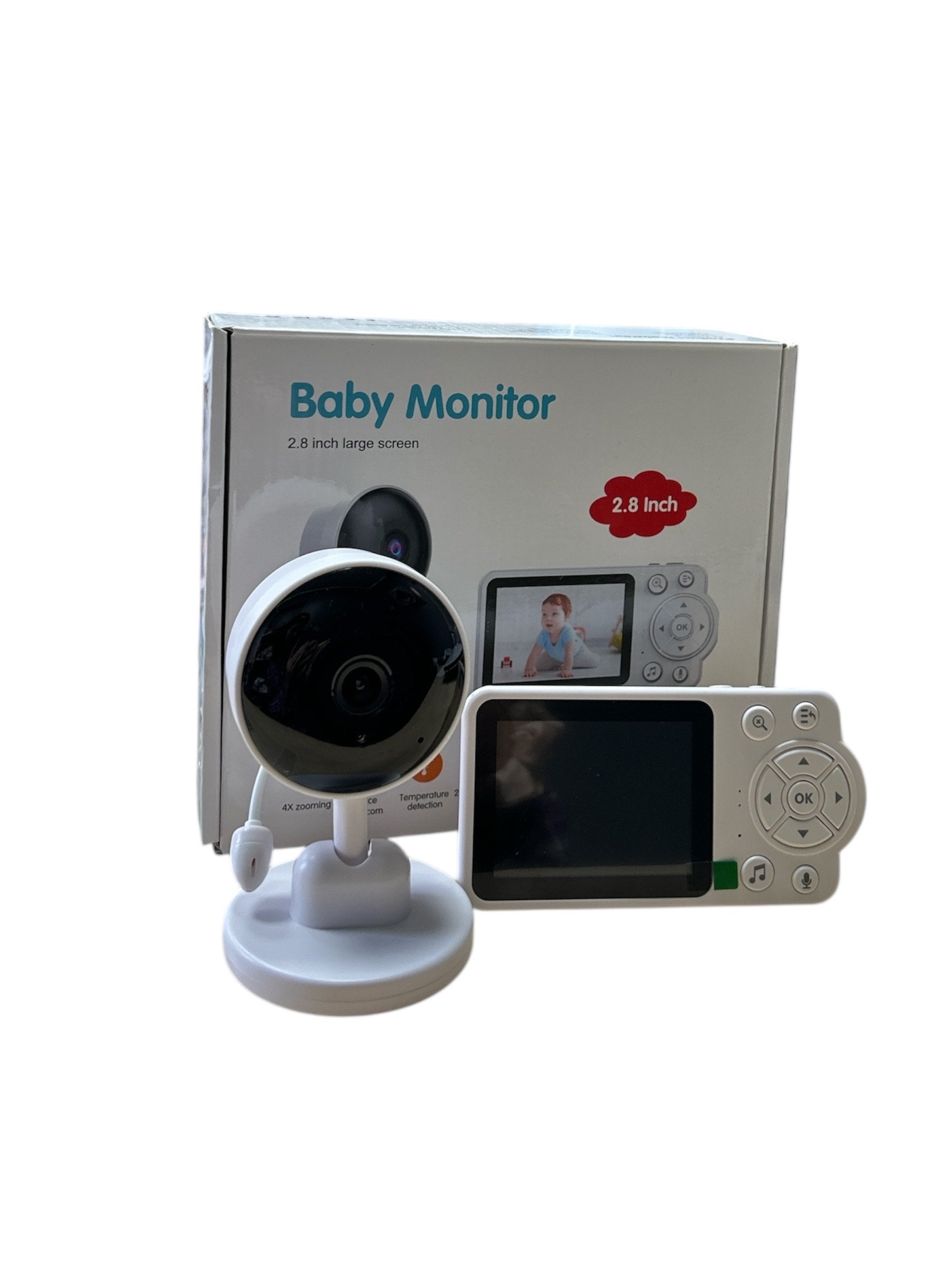 Camera Baby Monitor fara Wi-Fi, HD Night Vision, Senzor de Plans, Cantece de Leagan
