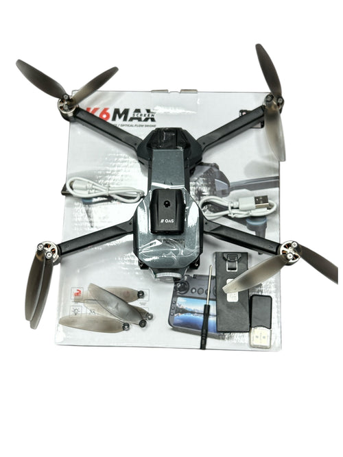Dronă K6 Max cu Cameră, Telecomandă cu Display, Senzor Evitare Obstacole - Ideal Începători
