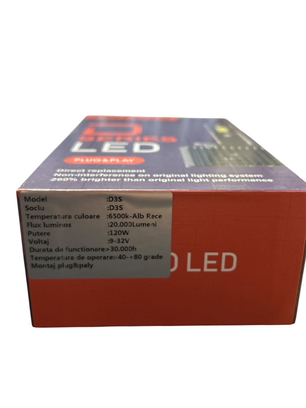 Set Premium Becuri D3S LED 120W, Canbus Fara Eroare – 6500K Alb Rece, 20.000 lm, 9–32V