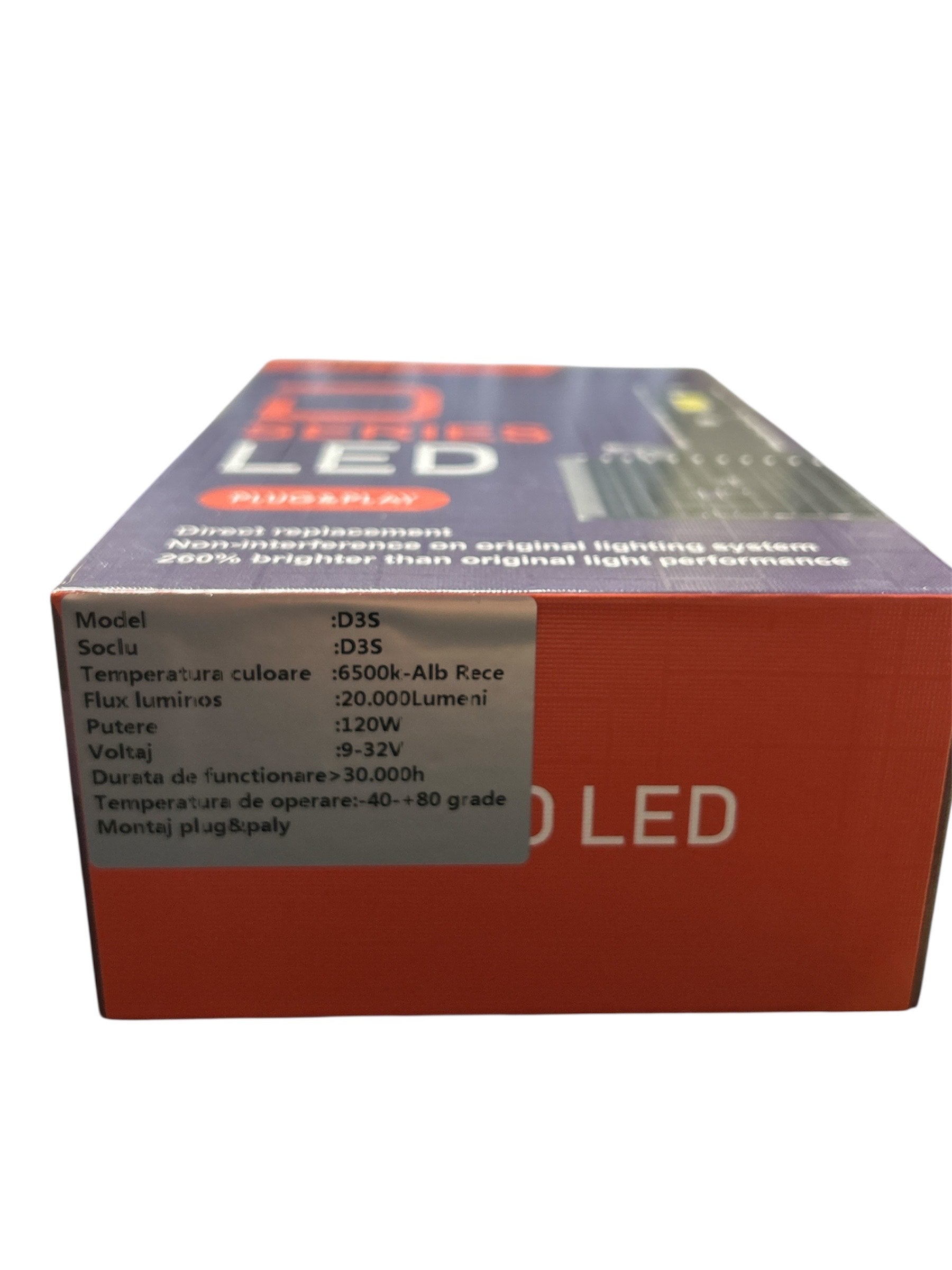 Set Premium Becuri D3S LED 120W, Canbus Fara Eroare – 6500K Alb Rece, 20.000 lm, 9–32V  Desigilat