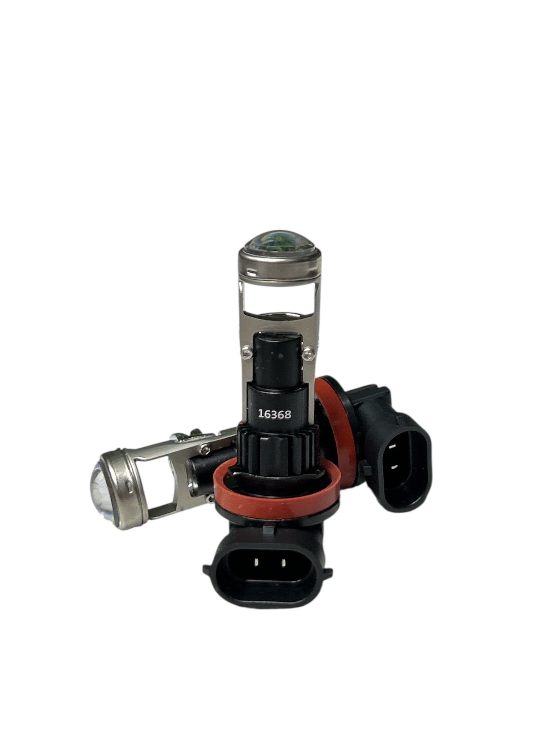 Set 2 Becuri LED Auto H11 cu Lupa 12V, 150W, 20 000 Lumeni, 6500K Alb Rece, Canbus, Racire Activa, Plug & Play