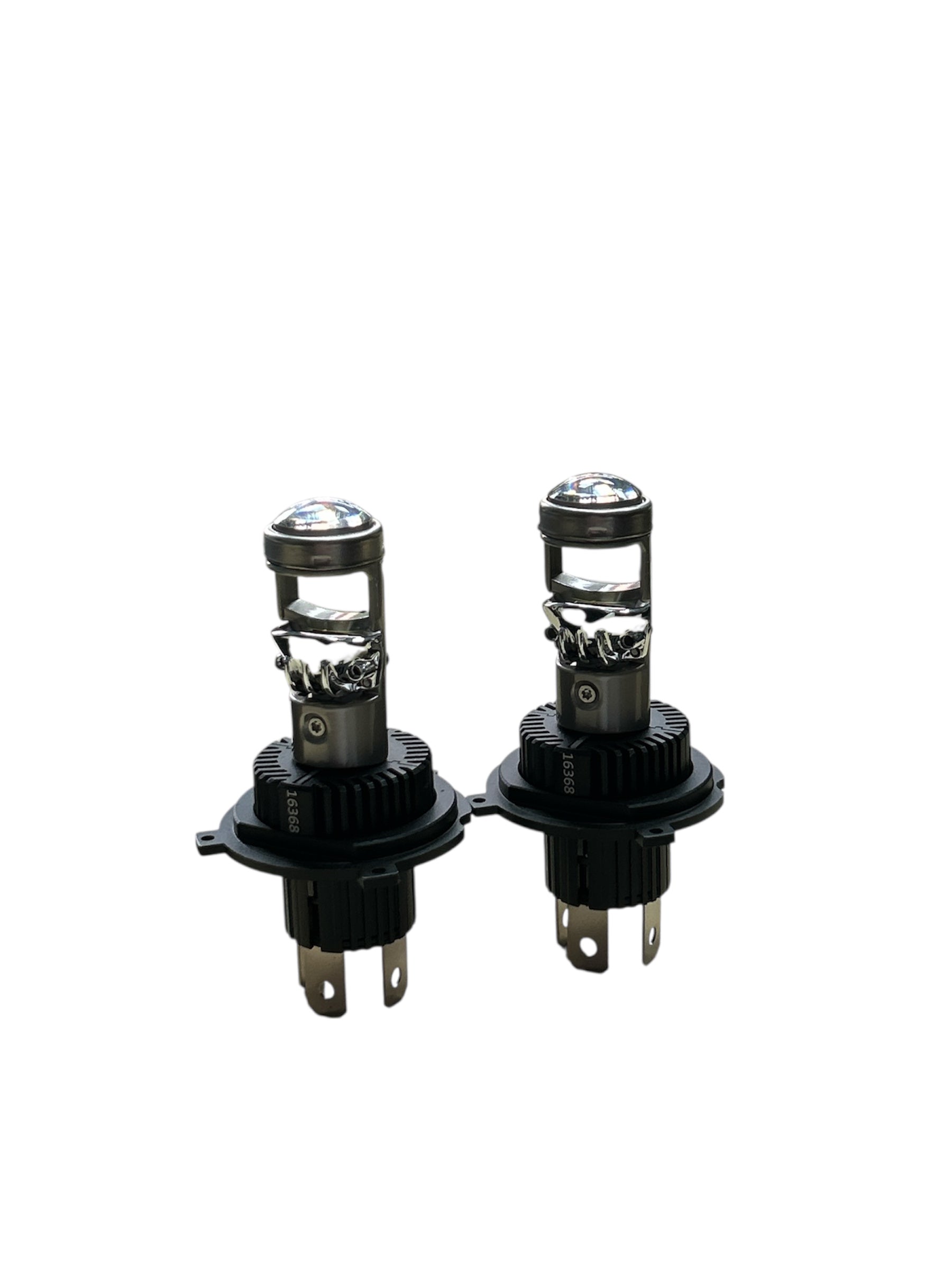 Set Becuri LED H4 150W 20.000 Lumeni cu Lupă 6500K