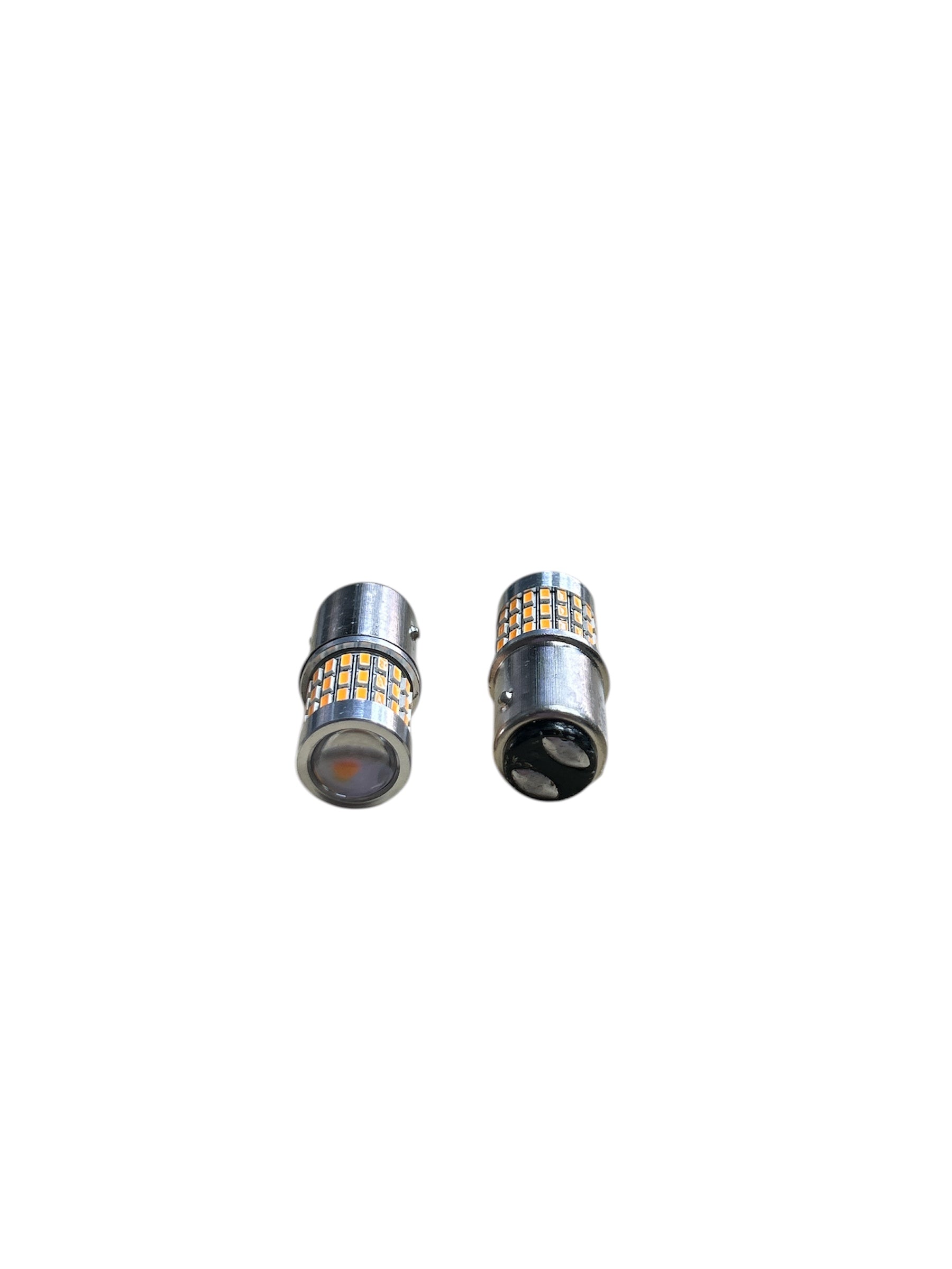 Set Becuri LED Poziție 1157 Dublu Filament cu Lupă – Galben