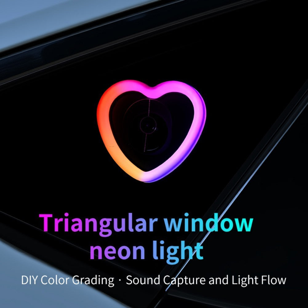 Set Lampa LED Inima decorativa pentru geam auto/casa, control prin aplicatie, 256 culori, USB