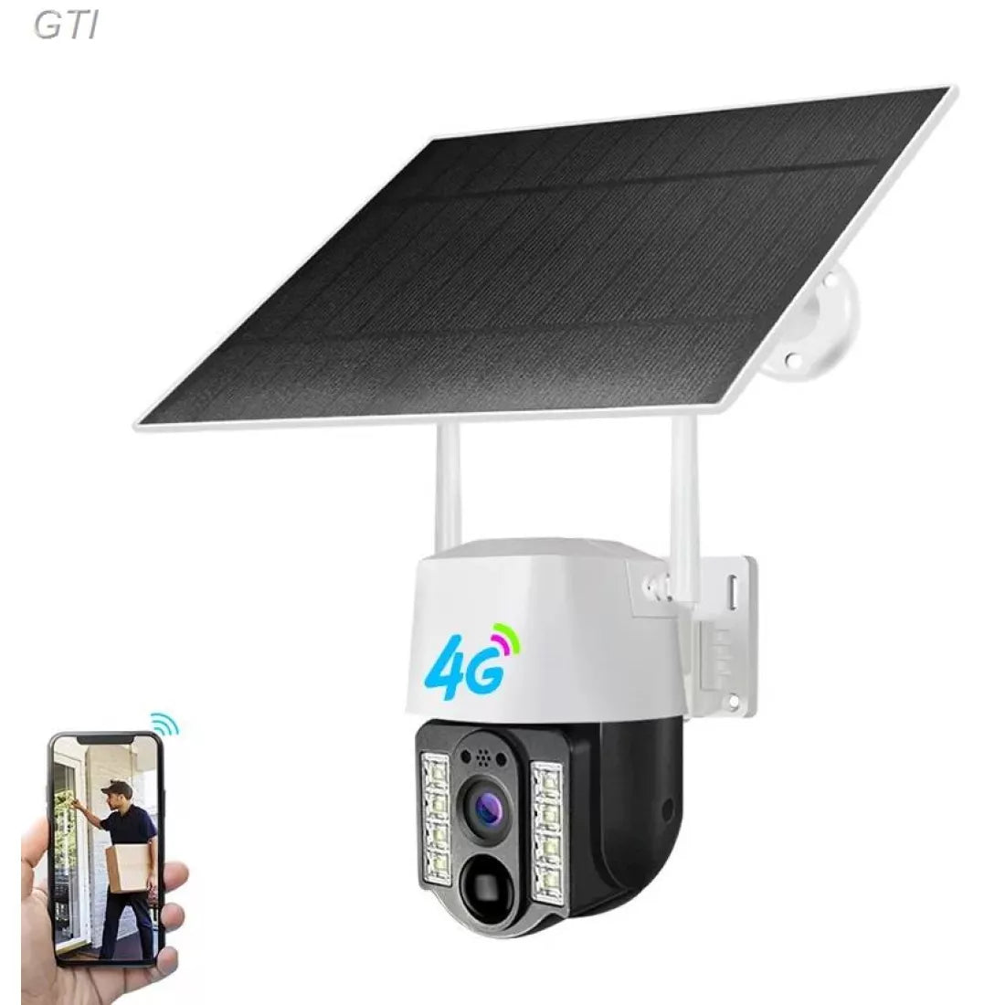 Camera de Supraveghere 4G cu Panou Solar, Rezistență la Intemperii, Detectie Duală PIR + Radar, Viziune Color, IP66