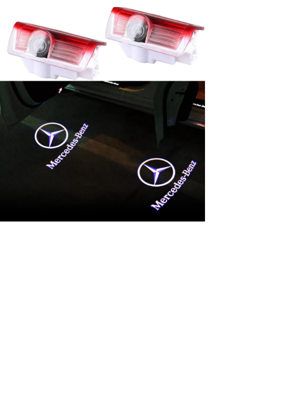 Set 2 Lampi LED Logo Mercedes-Benz pentru Portiere – Proiectie Holograma, Plug & Play