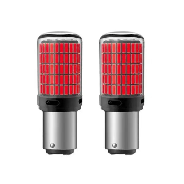 Set Becuri LED P21W Dublu Filament - Roșu, Frână și Poziție