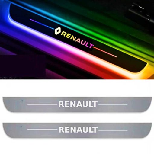 Set 2 protectii praguri auto LED iluminate multicolor, dinamice, magnetice, Renault